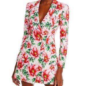 Alice + Olivia floral crepe blazer mini-dress